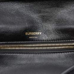Pre Owned Burberry Black Soft Leather Small Olympia Shoulder Bag