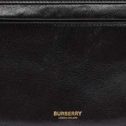 Pre Owned Burberry Black Soft Leather Small Olympia Shoulder Bag