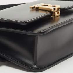 Pre Owned Burberry Black Leather TB Belt Bag