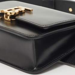 Pre Owned Burberry Black Leather TB Belt Bag
