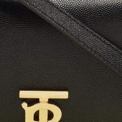 Pre Owned Burberry Black Leather Mini TB Shoulder Bag