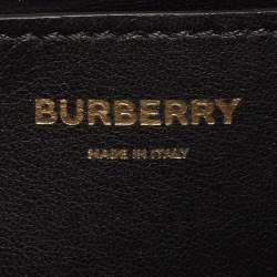 Pre Owned Burberry Black Leather Mini TB Shoulder Bag