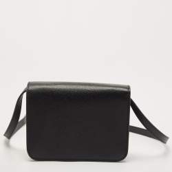 Pre Owned Burberry Black Leather Mini TB Shoulder Bag