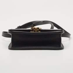 Pre Owned Burberry Black Leather Mini TB Shoulder Bag