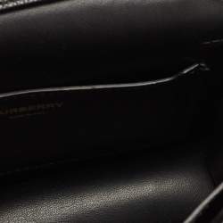 Pre Owned Burberry Black Leather Mini TB Shoulder Bag
