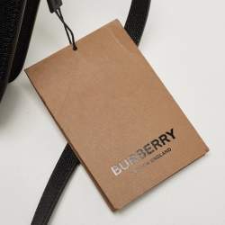 Pre Owned Burberry Black Leather Mini TB Shoulder Bag