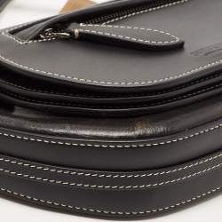 Pre Owned Burberry Black Leather Mini Double Olympia Bag
