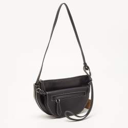 Pre Owned Burberry Black Leather Mini Double Olympia Bag