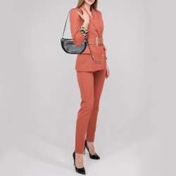 Pre Owned Burberry Black Leather Mini Double Olympia Bag