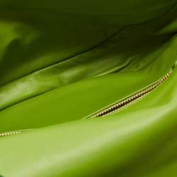 Pre Owned Burberry Two Tone Green Leather Small Olympia Shoulder Bag