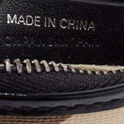 مملوكة مسبقًا Burberry Black/Beige PVC Nova Check and Patent Leather Zip Coin Purse