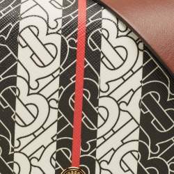Pre Owned Burberry Brown TB Monogram Coated Canvas and Leather Hackberry Crossbody Bag