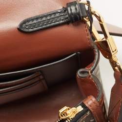 Pre Owned Burberry Brown TB Monogram Coated Canvas and Leather Hackberry Crossbody Bag