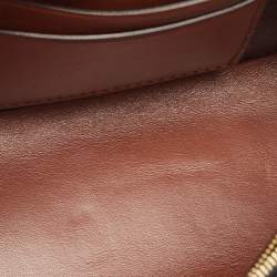 Pre Owned Burberry Brown TB Monogram Coated Canvas and Leather Hackberry Crossbody Bag