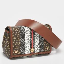Burberry Brown TB Monogram Coated Canvas and Leather Hackberry Crossbody Bag