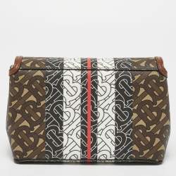 Burberry Brown TB Monogram Coated Canvas and Leather Hackberry Crossbody Bag