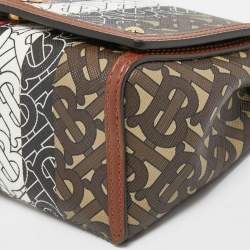 Burberry Brown TB Monogram Coated Canvas and Leather Hackberry Crossbody Bag