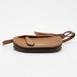 Pre Owned Burberry Brown Leather Micro Olympia Crossbody Bag