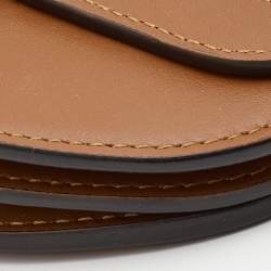 Pre Owned Burberry Brown Leather Micro Olympia Crossbody Bag