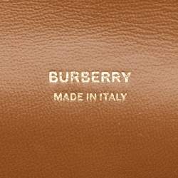 Pre Owned Burberry Brown Leather Micro Olympia Crossbody Bag
