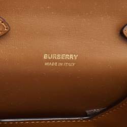 Pre Owned Burberry Brown Leather Micro Olympia Crossbody Bag