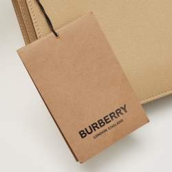 Pre Owned Burberry Beige Grain Leather Medium TB Shoulder Bag