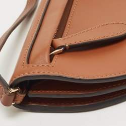 Pre Owned Burberry Brown Micro Olympia Crossbody Card Case
