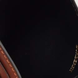 Pre Owned Burberry Brown Bridle Monogram Coated Canvas and Leather Sandon Card Holder 