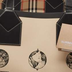 Pre Owned Burberry Beige Fabric Large London Tote
