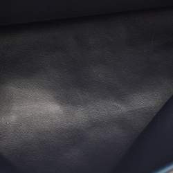 Pre Owned Burberry Blue Leather Large Pocket Messenger Bag