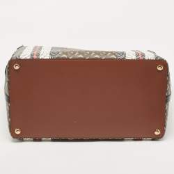 مملوكة مسبقًا Burberry Black/Brown TB Monogram Coated Canvas and Leather Medium Belt Bag