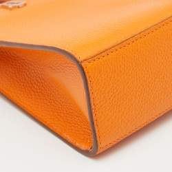 Pre Owned Burberry Orange Leather TB Phone Tote
