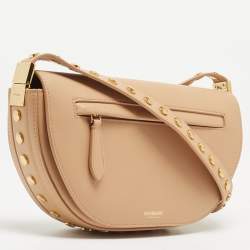 مملوكة مسبقًا Burberry Beige Leather Small Studded Olympia Shoulder Bag