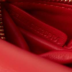 Pre Owned Burberry Maroon Leather Small Olympia Shoulder Bag