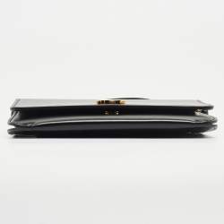 Pre Owned Burberry Black Leather Mini TB Flap Crossbody Bag