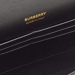 Pre Owned Burberry Black Leather Mini TB Flap Crossbody Bag