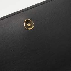 Pre Owned Burberry Black Leather Mini TB Flap Crossbody Bag
