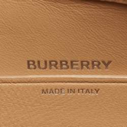 Pre Owned Burberry Gold Leather Mini Olympia Zip Chain Bag