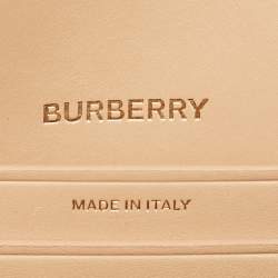 Pre Owned Burberry Beige Leather Small Studded Olympia Shoulder Bag