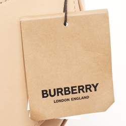 Pre Owned Burberry Beige Leather Small Studded Olympia Shoulder Bag