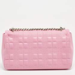 Pre Owned Burberry Light Pink Quilted Leather Small Lola Shoulder Bag