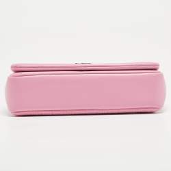 Pre Owned Burberry Light Pink Quilted Leather Small Lola Shoulder Bag