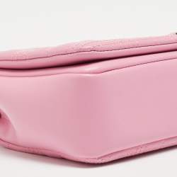 Pre Owned Burberry Light Pink Quilted Leather Small Lola Shoulder Bag