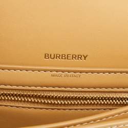 Pre Owned Burberry Warm Sand Leather Medium Olympia Shoulder Bag