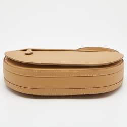 Pre Owned Burberry Warm Sand Leather Medium Olympia Shoulder Bag