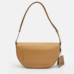 Pre Owned Burberry Warm Sand Leather Medium Olympia Shoulder Bag
