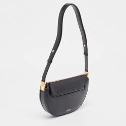 Pre Owned Burberry Black Leather Mini Olympia Leather Shoulder Bag