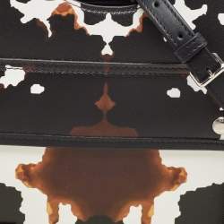 Pre Owned Burberry Black Camouflage Print Leather Mini Pocket Bag