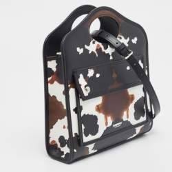 Pre Owned Burberry Black Camouflage Print Leather Mini Pocket Bag