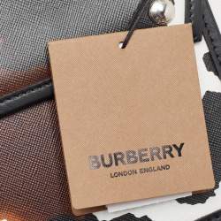 Pre Owned Burberry Black Camouflage Print Leather Mini Pocket Bag